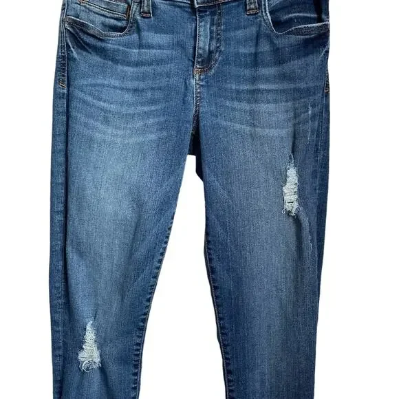 Women's KUT From The Kloth Mia Toothpick Skinny Distressed Denim Ripped‎ Jean 6 - Picture 3 of 13